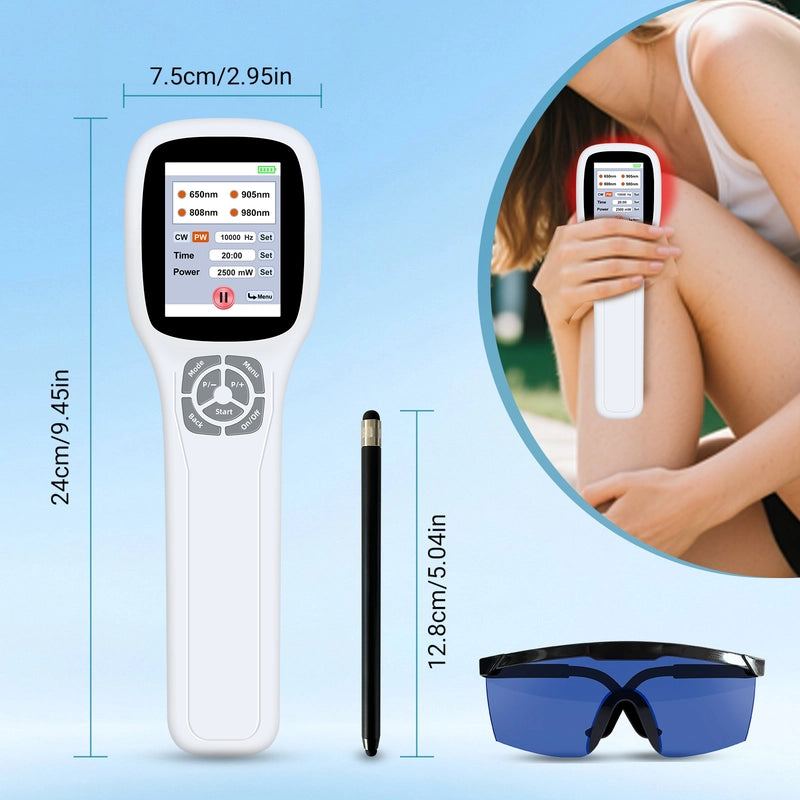 ZJKC Handheld Red Light Therapy Device for Humans Pets 2500mW Cold Laser Therapy Device for Pain Relief Arthritis Muscles