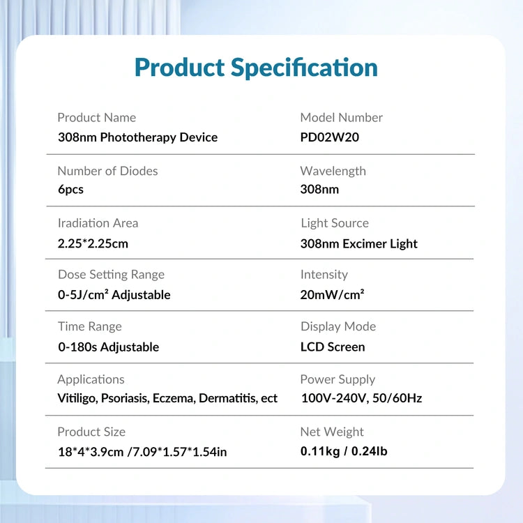 Handheld 308nm Excimer UVB Lamp – High Intensity, High Targeting Light Therapy for Vitiligo
